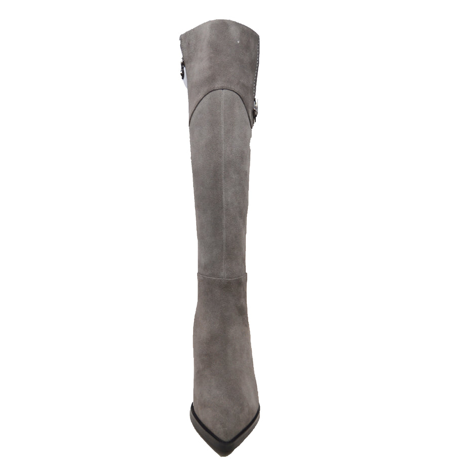grey dress boots Steel Nubuck these boots combine comfort and style Set The Bar Pointed Toe