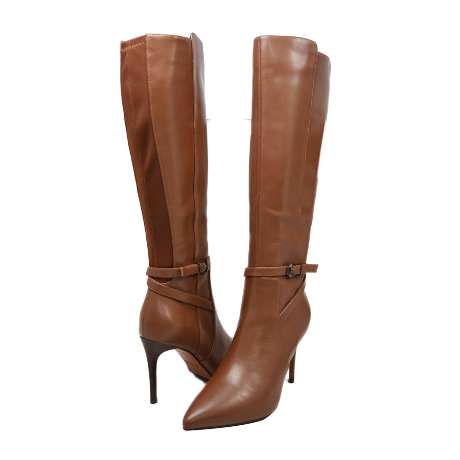 London Sleek Leather Dress Boots for Slim Calves