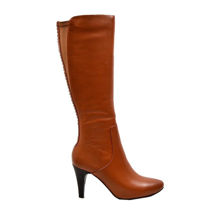  SoleMani Women's Slim Calf Paradise Gray Leather Boot 6