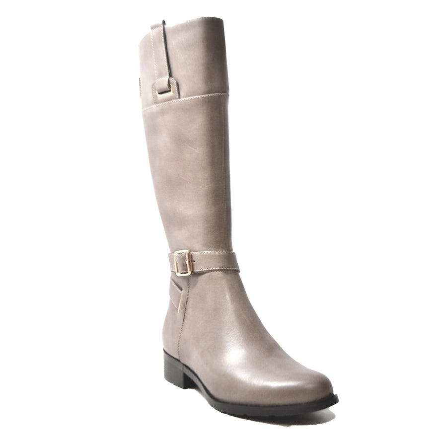 Gabi Grey Leather Riding Boots - Stylish and Versatile for Any Occasion