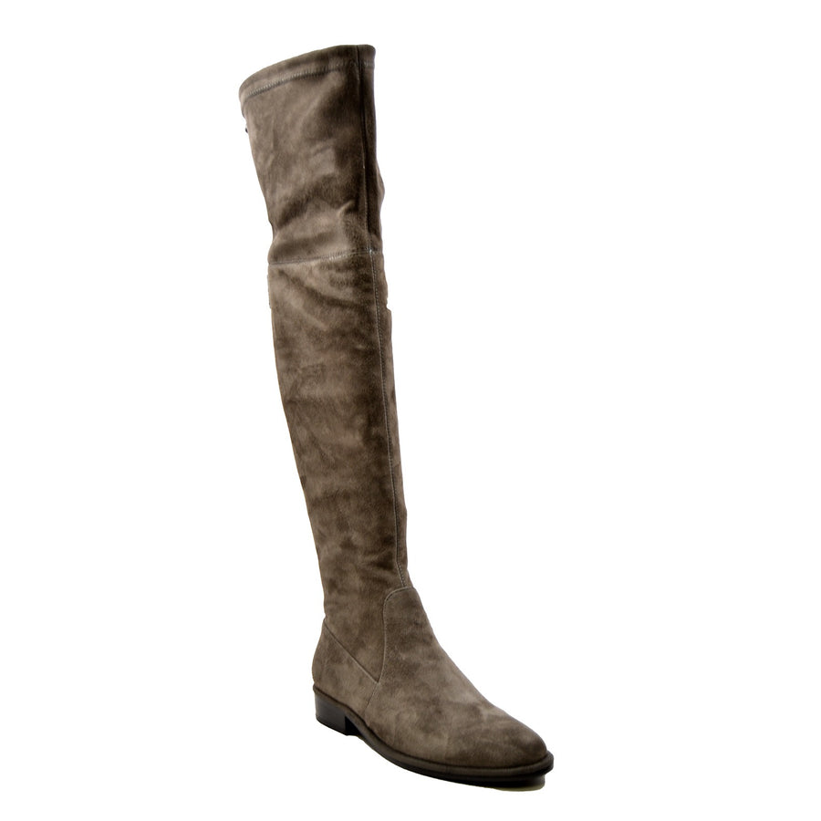 Landers Suede Over The Knee High Heel Boots by SoleMani