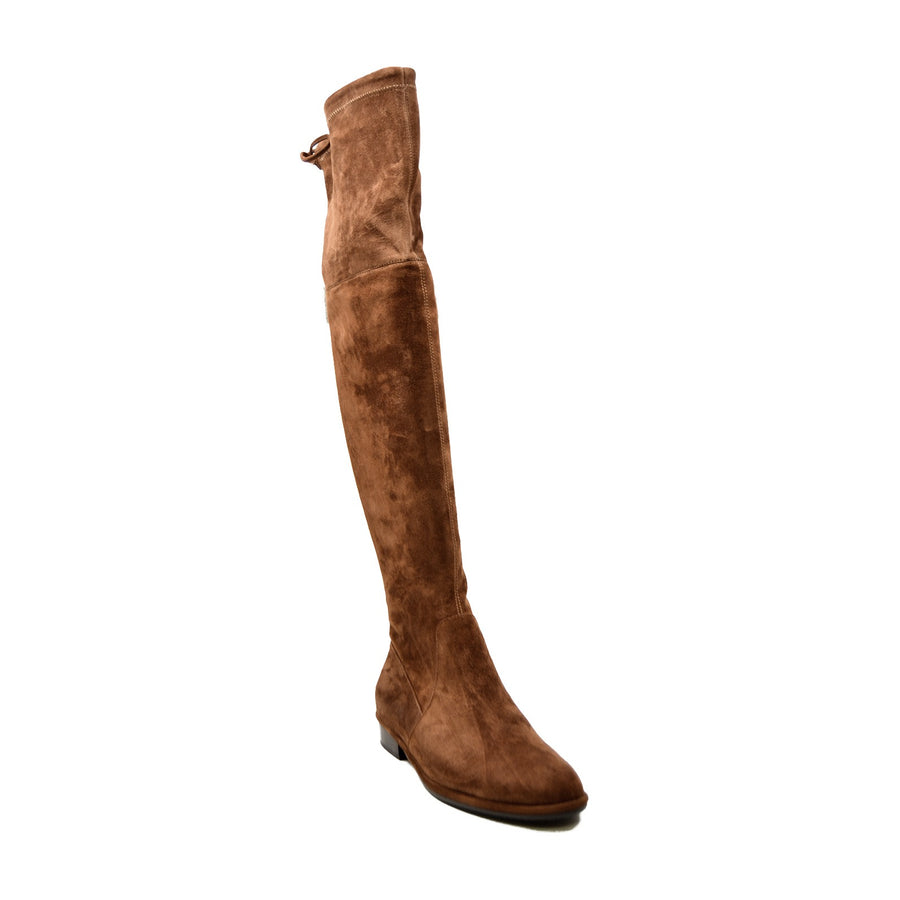 Landers Suede Over The Knee High Heel Boots by SoleMani