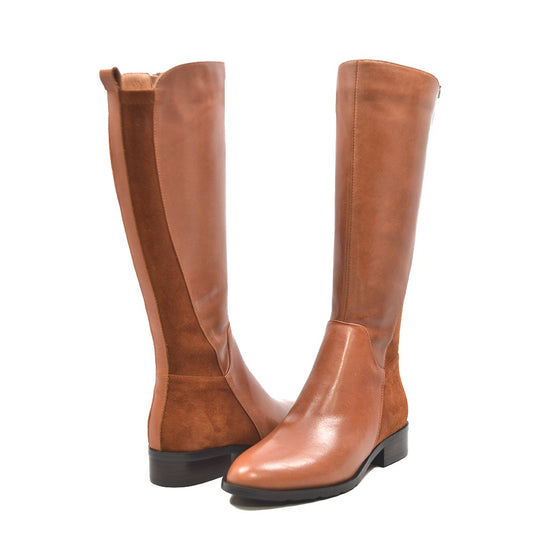SoleiMani Trendy Leather Narrow Calf Riding Boots – Slim Calf Boots