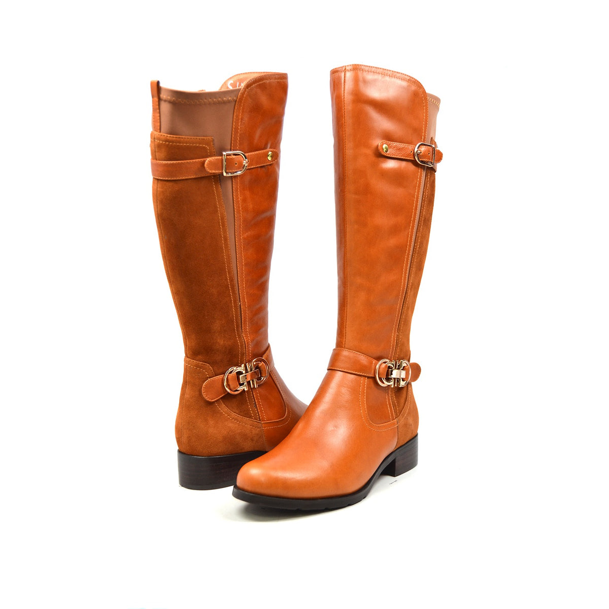 SoleiMani Valentino Narrow Calf Leather Riding Boots – Slim Calf Boots